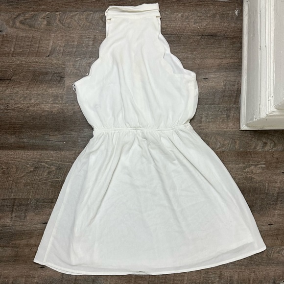 Women's Off White / Beige Button Down Skater Dress - Picture 2 of 2